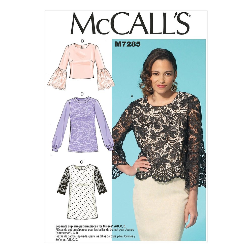 McCall's Patterns M7285 Misses' Tops, Size A5 (6-8-10-12-14)