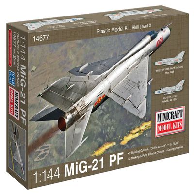 Minicraft MiG-21 USSR with 2 Marking Options Model Kit,1/144 Scale