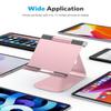 OMOTON Tablet Stand Holder Adjustable, T1 Desktop Aluminum Tablet Dock Cradle Compatible with iPad Air/Mini, iPad 10.2/9.7, iPad Pro 11/12.9, Samsung Tab and More, Rose Gold view 2