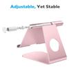 OMOTON Tablet Stand Holder Adjustable, T1 Desktop Aluminum Tablet Dock Cradle Compatible with iPad Air/Mini, iPad 10.2/9.7, iPad Pro 11/12.9, Samsung Tab and More, Rose Gold view 3