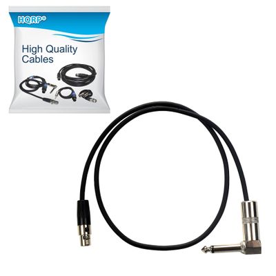 HQRP TA4F Mini Connector to 1/4 Right Angle Instrument Cable Compatible with Line-6 Relay G50 G55 G90 Digital Wireless Guitar System TBP12 Transmitter 98-033-0003