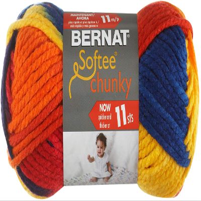 Bernat Softee Chunky Ombre Yarn, 2.5 oz, Gauge 5 Bulky Chunky, 100% Acrylic, School Yard