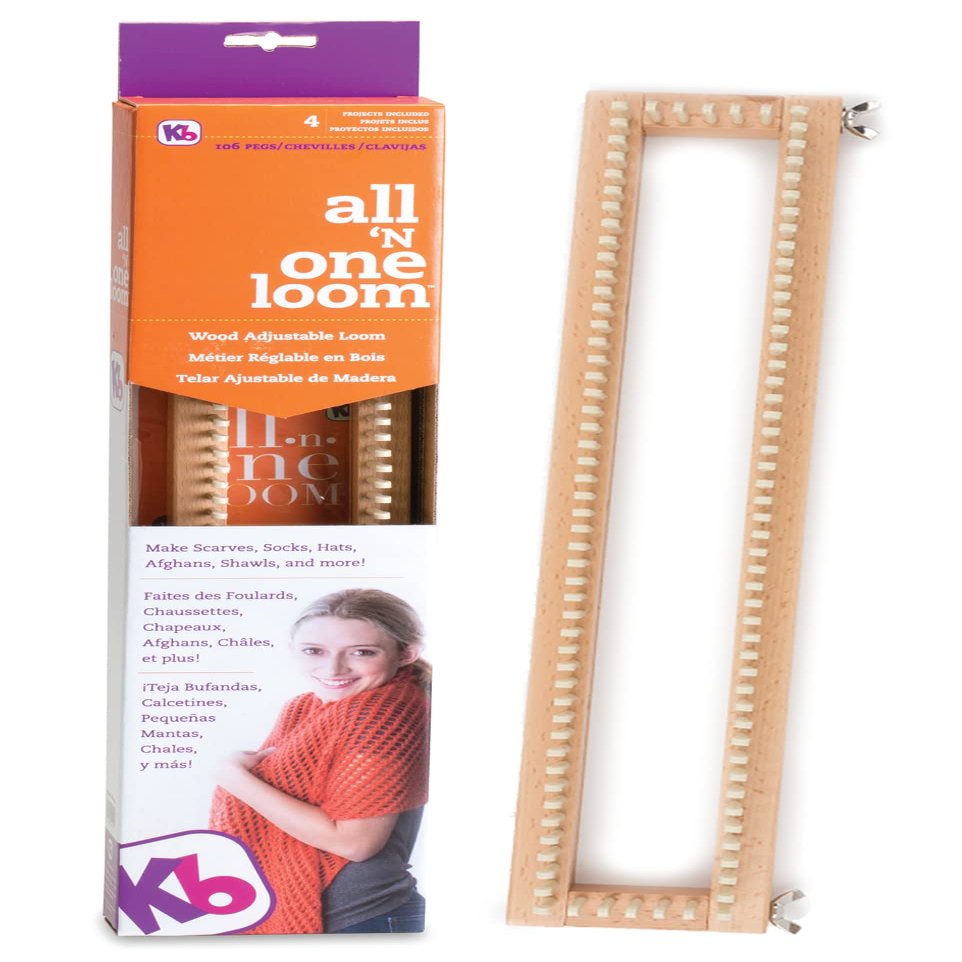 Authentic Knitting Board 18" All-n-One Loom, adjustable, 106 pegs, 100% hardwood