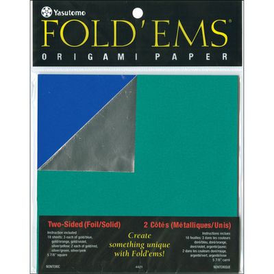 Yasutomo Origami Foil-Solid Asst Colors D/S 18 Sheets