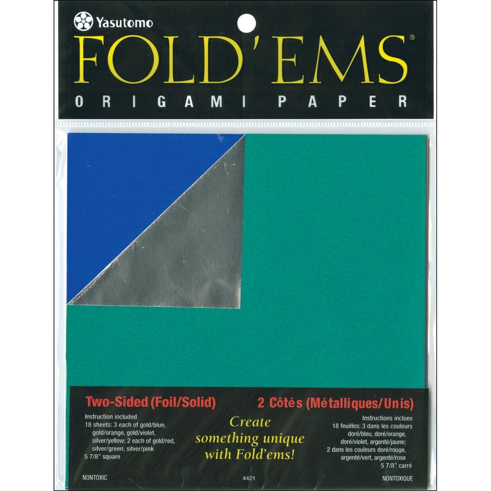 Yasutomo Origami Foil-Solid Asst Colors D/S 18 Sheets