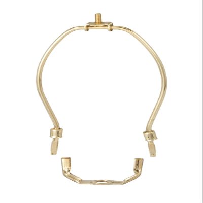 B&P Lamp Jumbo 15 Inch Regular Weight Lamp Shade Harp Holder for Table and Floor Lamps, Brass Plated Steel Finish