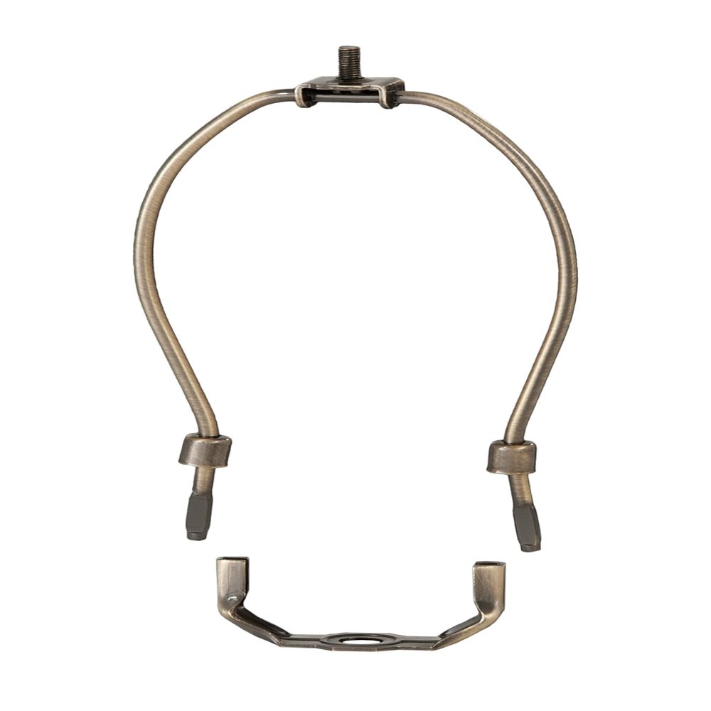 B&P Lamp 8 Inch Heavy Duty Lamp Shade Harp Holder for Table and Floor Lamps, Antique Brass Finish