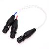 4-pin XLR Female Balanced to 2X 3-pin XLR Female Balanced Audio Adapter Hi-end Pcocc Silver Plated Cable view 3