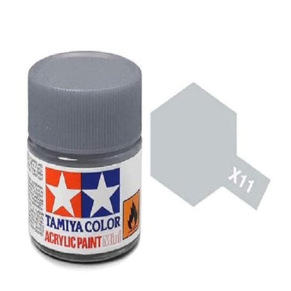 Tamiya Models X-11 Mini Acrylic Paint, Chrome Silver