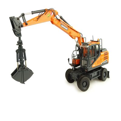 Universal Hobbies Doosan dx160 W with 2 Attachments Scale 1/50, uh8134