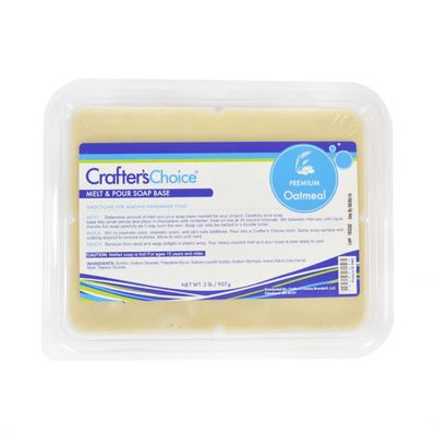 Crafter's Choice Premium Glycerin Melt and Pour Soap Base for Soap Making and DIY Crafting Projects, 2LB Block (Oatmeal)