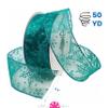 Morex Ribbon Snowflake Wired Sheer Glitter Ribbon, 2-1/2-Inch by 50-Yard Spool, Turquoise view 2