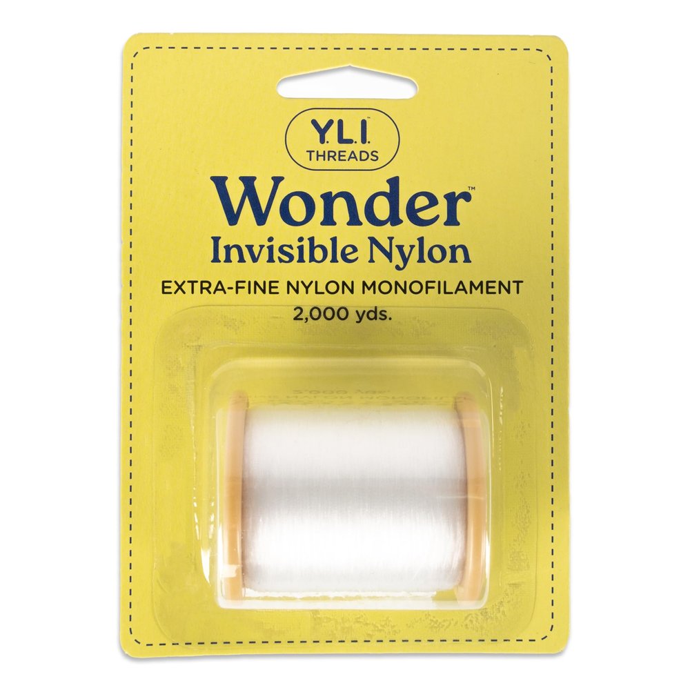 YLI Threads Wonder Invisible Clear Nylon Monofilament Thread | Strong, Soft & Lightweight for Applique & Quilting 2000 Yard Spool
