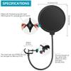 Neewer Professional Microphone Pop Filter Shield Compatible with Blue Yeti and Any Other Microphone, Dual Layered Wind Pop Screen With A Flexible 360 Degree Gooseneck Clip Stabilizing Arm view 4