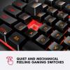 NPET K10 Wired Gaming Keyboard, LED Backlit, Spill-Resistant Design, Multimedia Keys, Quiet Silent USB Membrane Keyboard for Desktop, Computer, PC (Black) view 3