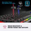NPET K10 Wired Gaming Keyboard, LED Backlit, Spill-Resistant Design, Multimedia Keys, Quiet Silent USB Membrane Keyboard for Desktop, Computer, PC (Black) view 4