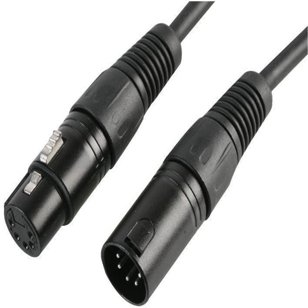PULSE - 5 Pin XLR Male to Female DMX Lead, 5m Black