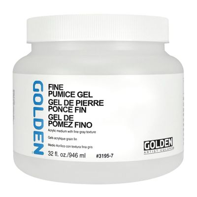 GOLDEN Fine Pumice Gel, 32 fl. oz. Jar, Professional Acrylic Gel Medium, Transparent
