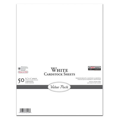 THE PAPER COMPANY, P62526, White Cardstock Value Pack, 8-1/2 by 11 (50 Sheets)