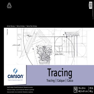 Canson 702324 Canson Tracing Paper Pad, 19 X 24-Inch, 50 Sheets
