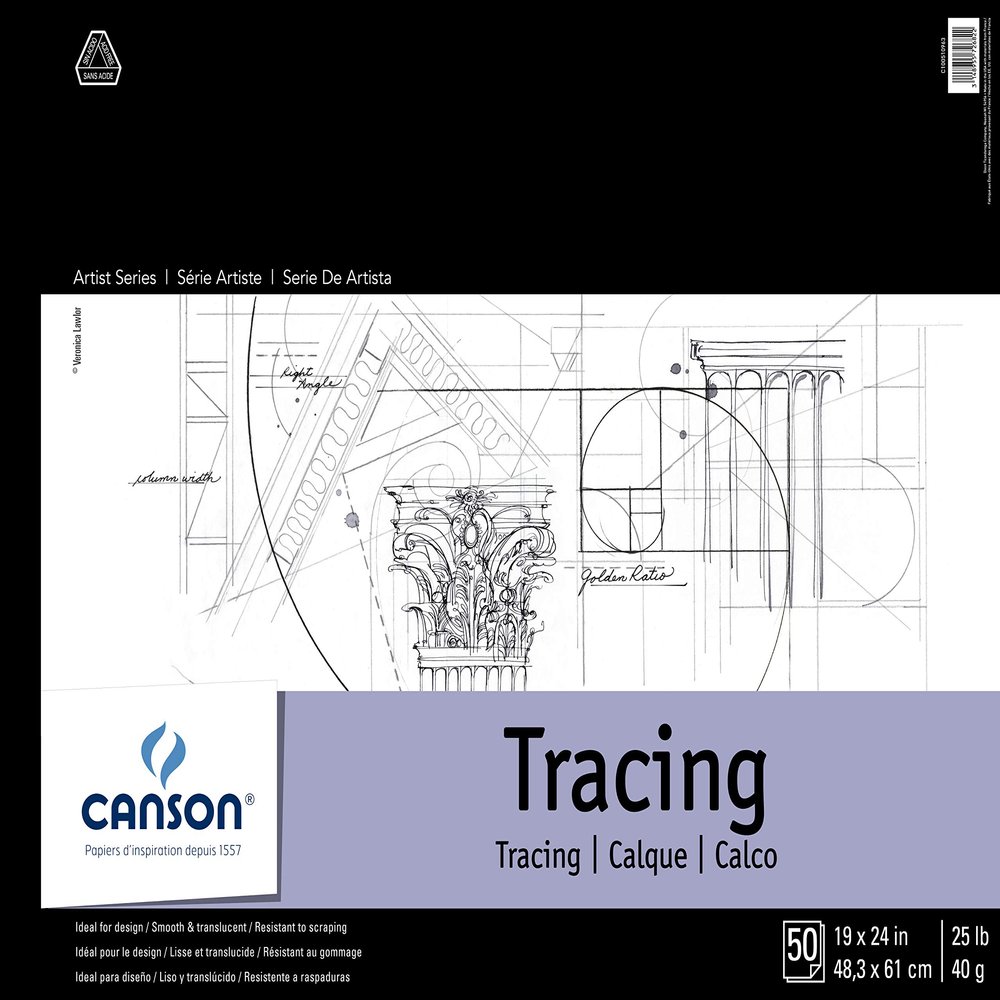 Canson 702324 Canson Tracing Paper Pad, 19 X 24-Inch, 50 Sheets