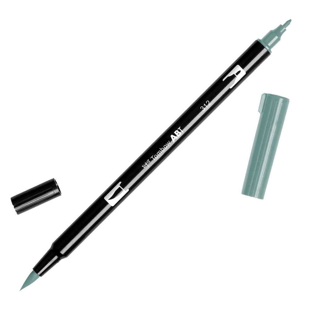 Tombow Dual Brush Pen Art Marker, 312 - Holly Green, 1-Pack