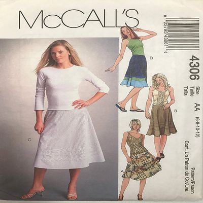 McCall's 4306 MISSES BIAS SKIRTS SEWING PATTERN SIZE: CCD (10-12-14-16)