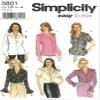 Simplicity 5801 Misses' Blouse with Sleeve Variations Size U5 (16-24) view 1