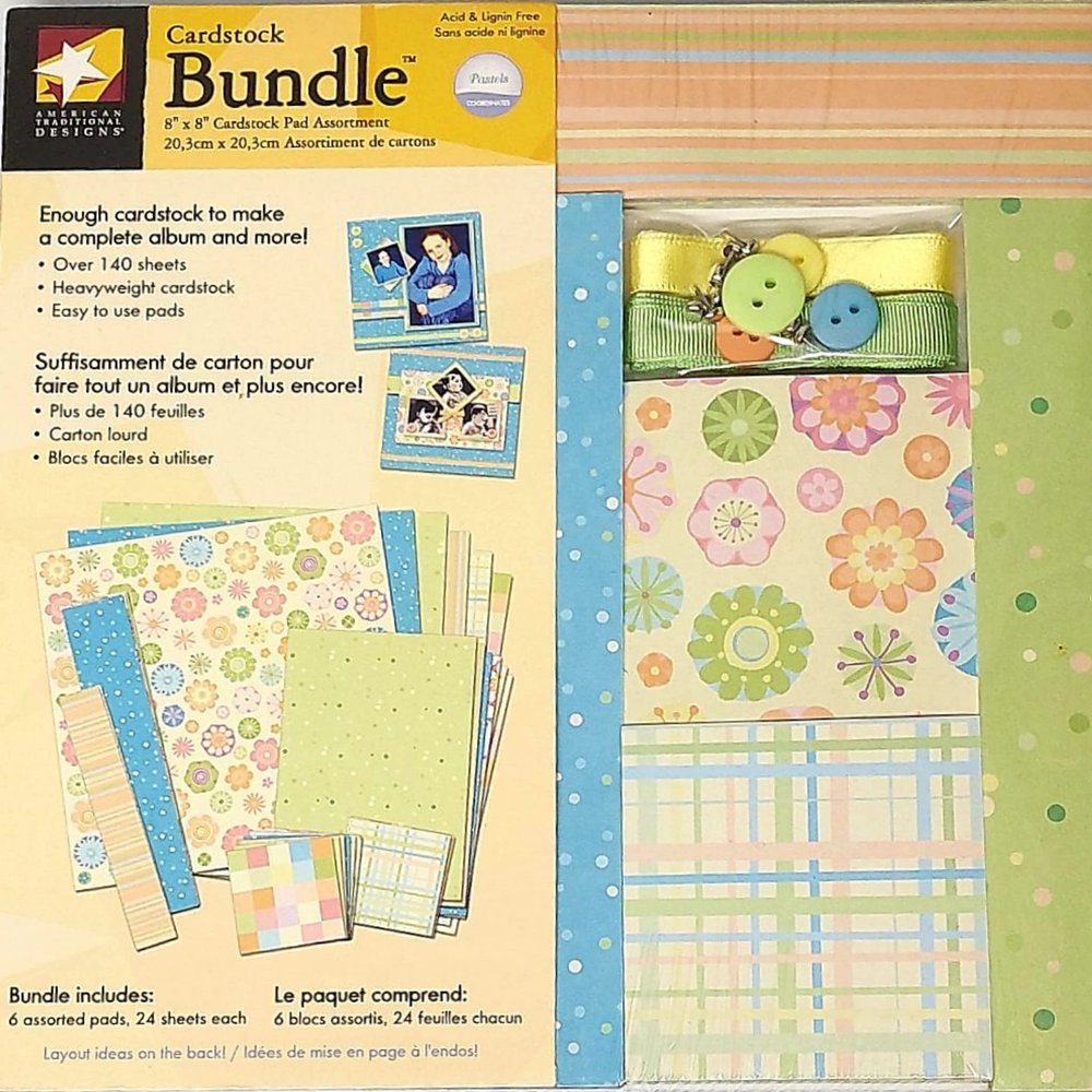 200+ pc Pastel Cardstock Bundle Scrapbooking Set