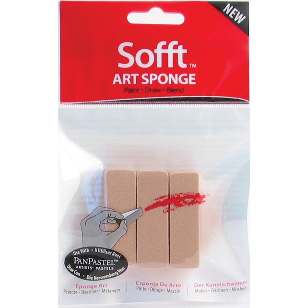 Armadillo Art & Craft Colorfin Sofft Sponge Bar 3-Pack: Flat White
