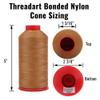 Threadart Heavy Duty Bonded Nylon Thread - 1650 yards (1500m) - Coated No Unravel - #69 T70 Size 210D/3 - For Upholstery, Leather, Vinyl, Weaving Hair, Denim, and Other Heavy Fabric - Olive Green view 3