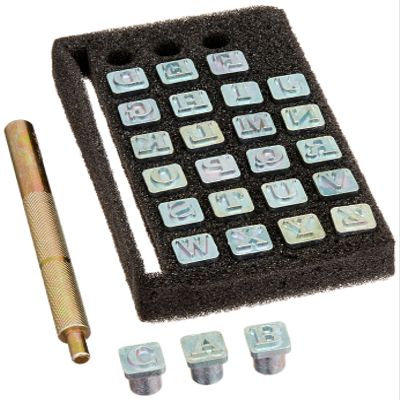 Tandy Leather Easy-to-Do Alphabet Stamp Set 6 mm (1/4") - Leather Letter Stamping Set for Wallets, Belts & Keychains - Alphabet Leather Tool Set for Veg-Tanned Leathercraft Projects