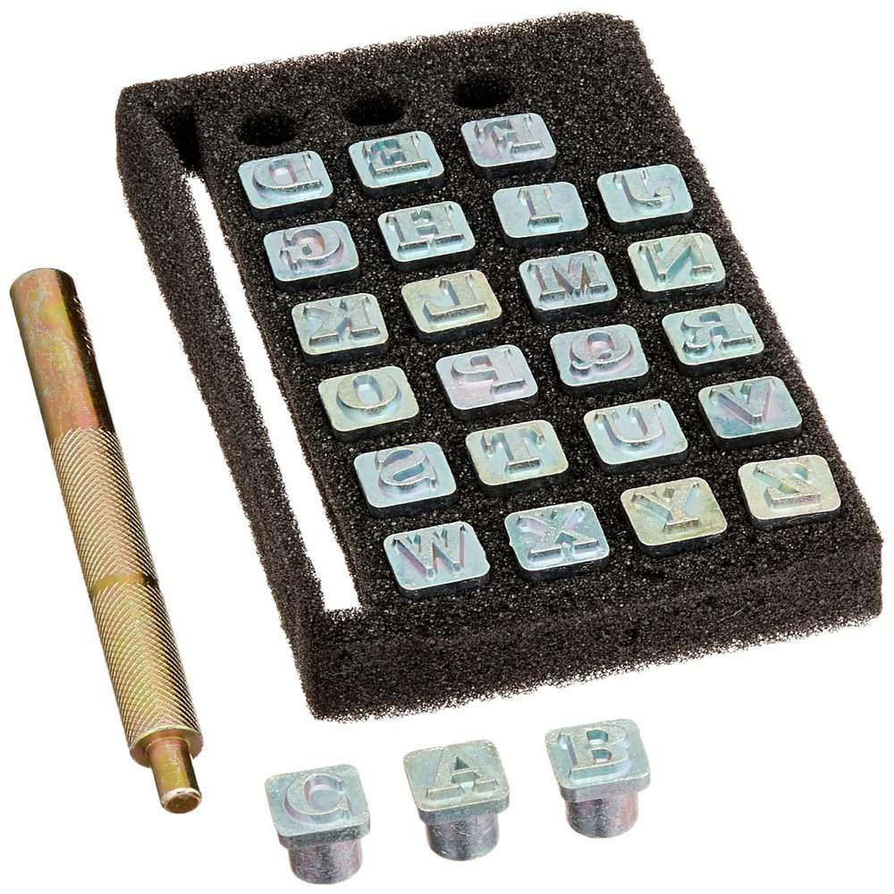 Tandy Leather Easy-to-Do Alphabet Stamp Set 6 mm (1/4") - Leather Letter Stamping Set for Wallets, Belts & Keychains - Alphabet Leather Tool Set for Veg-Tanned Leathercraft Projects