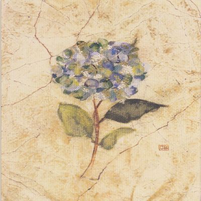 Candamar Embellished Cross Stitch Kit - Hydrangea On Cracked Linen
