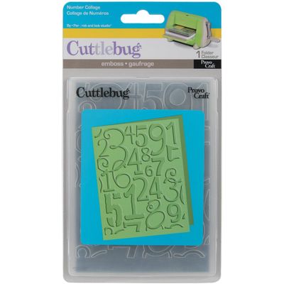 Provo Craft Cuttlebug A2 Embossing Folder-Number Collage