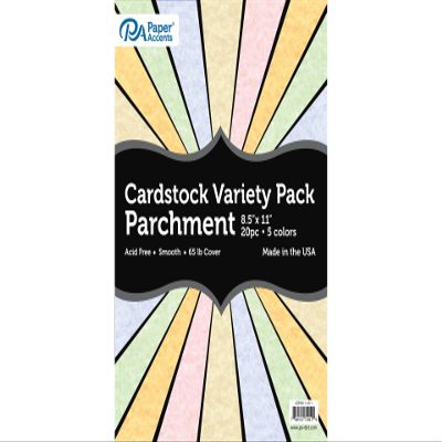 Accent Design Paper Accents Variety Pack, Parchment Cardstock, 20 Sheets, 8.5x11 Inch, Coordinated Colors, Scrapbooking Cards and Crafts