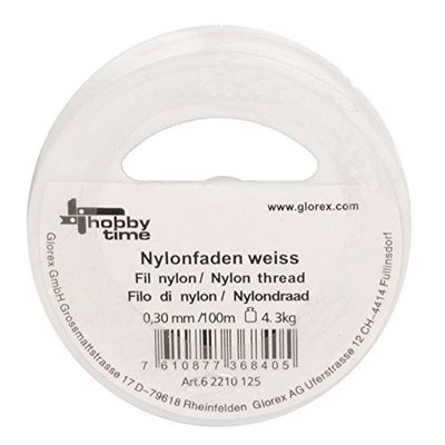 Glorex 6 2210 125 Nylon thread, 7.5 x 7.5 x 1.7 cm, White