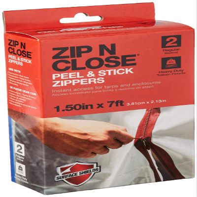 Surface Shields Inc Zip n Close Red Zipper, 1 1/2 In. X 7 Ft