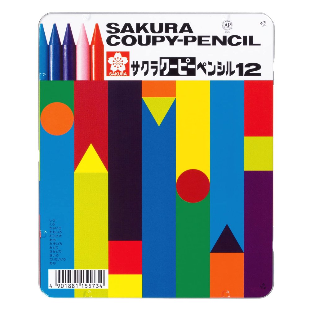 Sakura Creepas Colored Pencils, Coupe, 12 Colors, Tin Case FY12