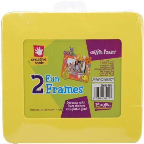 Fibre Craft 2-Pack Foam Rectangle Frames, 3.5 by 5.5-Inch, Assorted Colors