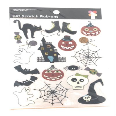 IMAGINISCE HALLOWHIMSY COLLECTION OF BAT SCRATCH RUB-ONS (ONE SHEET OF 18)