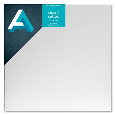 Art Alternatives Classic Cotton Stretched Canvas, Gallery, 1-3/8 in Profile, 14 in x 14 in
