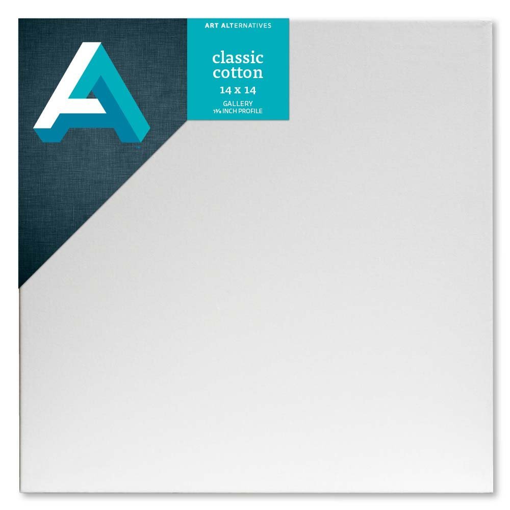 Art Alternatives Classic Cotton Stretched Canvas, Gallery, 1-3/8 in Profile, 14 in x 14 in