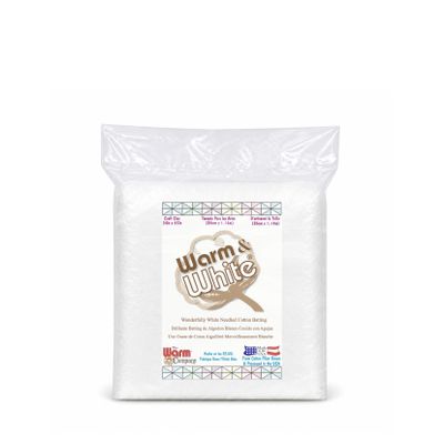 The Warm Company Warm & White Cotton Batting Craft Size 34" x 45" Pre-Cut, Premium Needle-Punched Quilt Batting for Crafts & Quilting