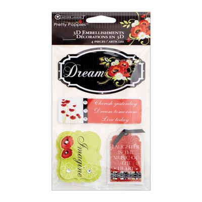 Autumn Leaves(R) Pretty Poppies 3D Embellishments -Dream
