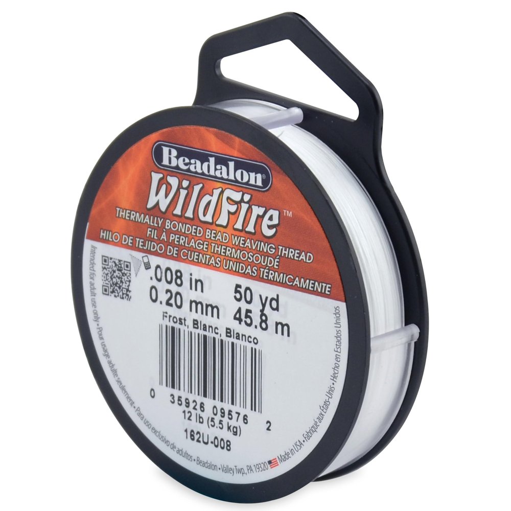 Beadalon Wildfire, 0.008 in, 0.20 mm, Break Strength 12 lb / 5.5 kg, Frost, 50 yd / 45 m