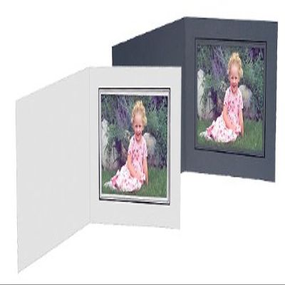 Collectors Gallery Black Cardstock Paper Group Folder 10x8 Frame w/Black foil Border (Sold in 25s) - 8x10