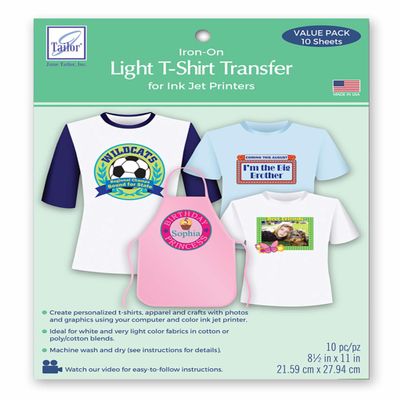 Dark and Light T-Shirt Transfer Variety Pack 2 Sheets of Each