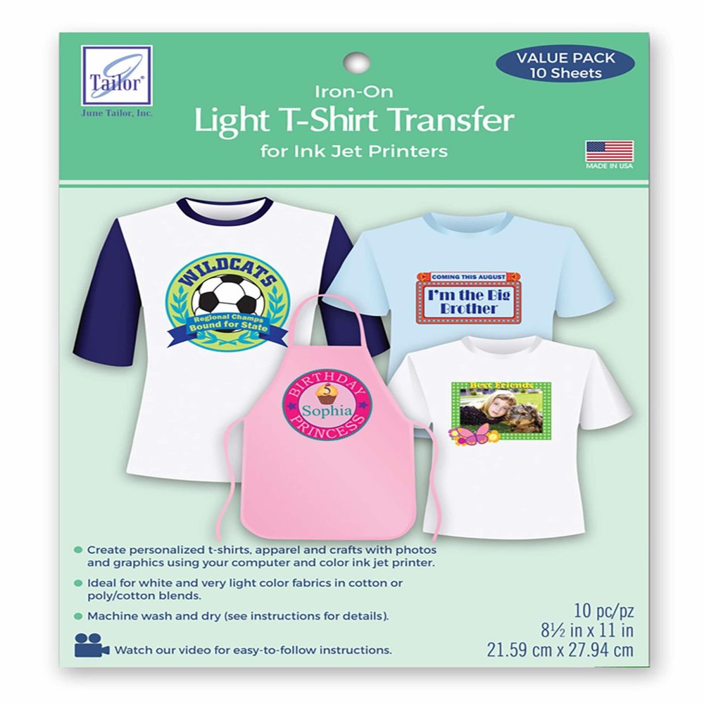 Dark and Light T-Shirt Transfer Variety Pack 2 Sheets of Each