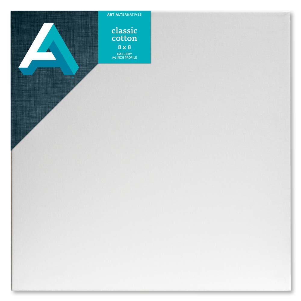 Art Alternatives Classic Cotton Stretched Canvas, Gallery, 1-3/8 in Profile, 8 in x 8 in